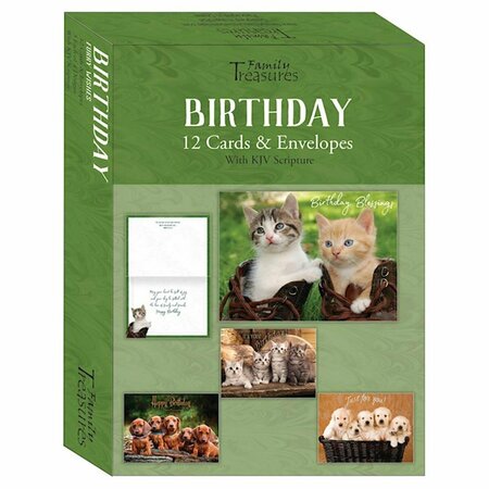 GO-GO Boxed - Card Birthday-Furry Wishes - 12PK GO3318523